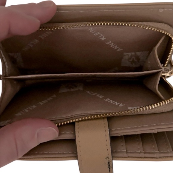 Anne Klein Tan Wallet with Horse bit Gold Accent - Picture 7 of 9